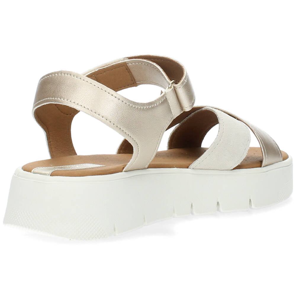Metallic beige sandalen