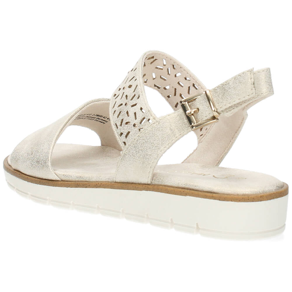 Metallic beige sandalen