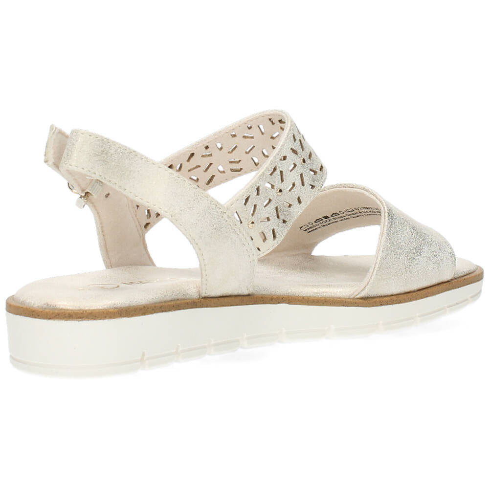 Metallic beige sandalen