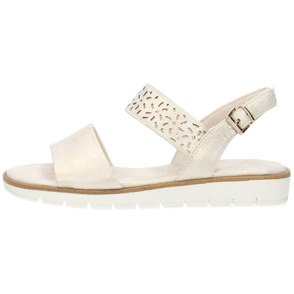 Metallic beige sandalen