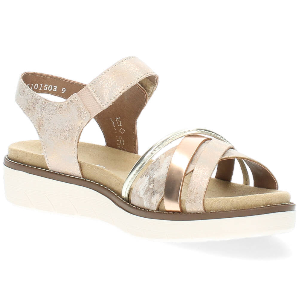 Metallic roze sandalen