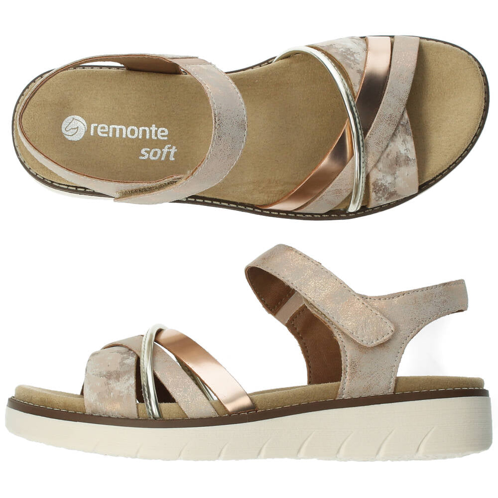 Metallic roze sandalen