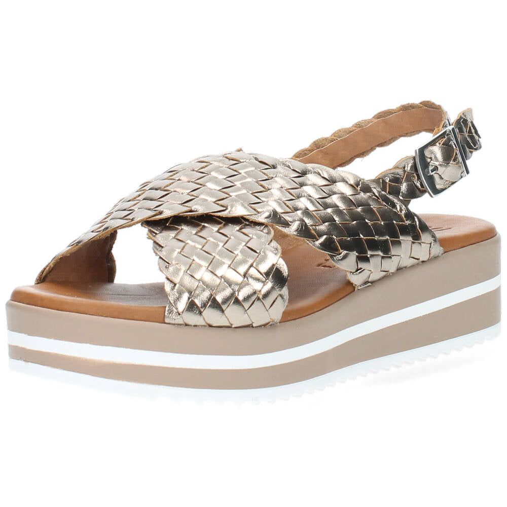 Metallic bronzen sandalen