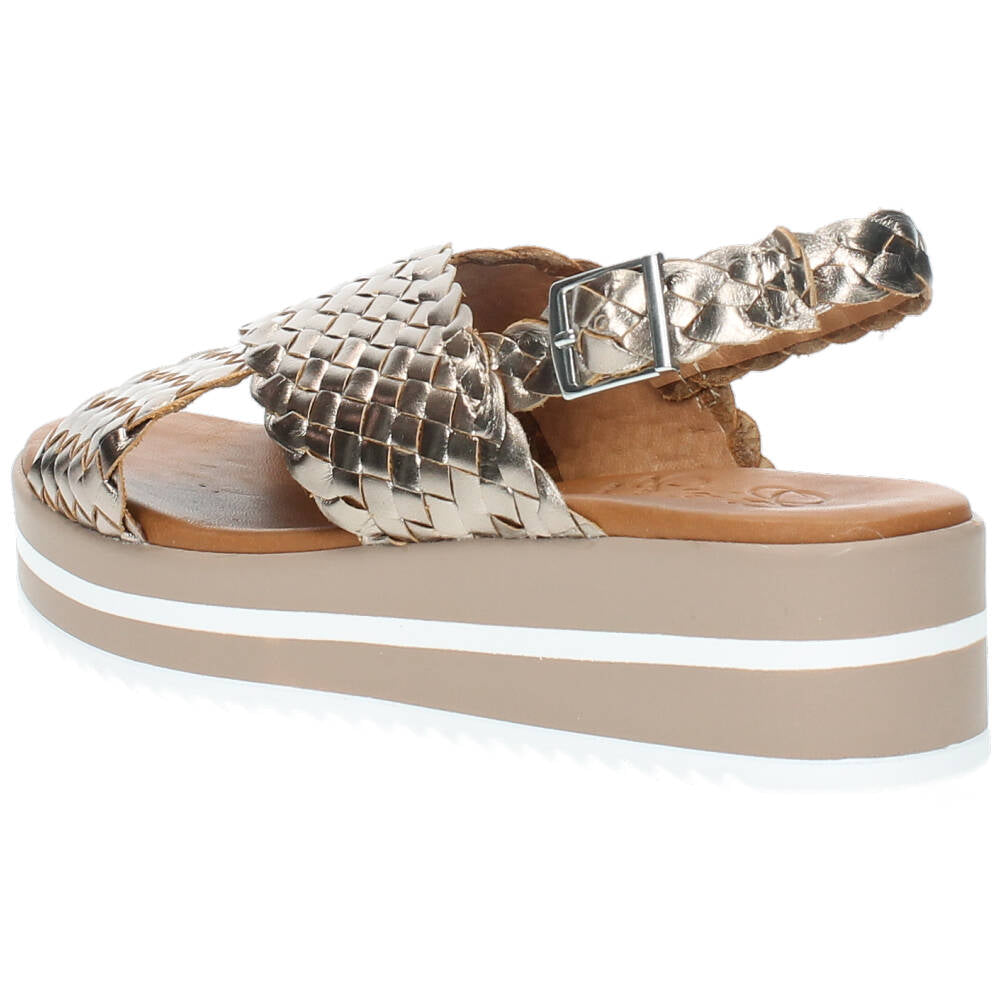 Metallic bronzen sandalen