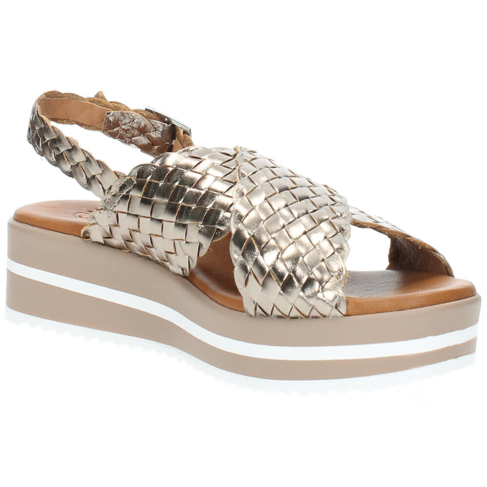 Metallic bronzen sandalen