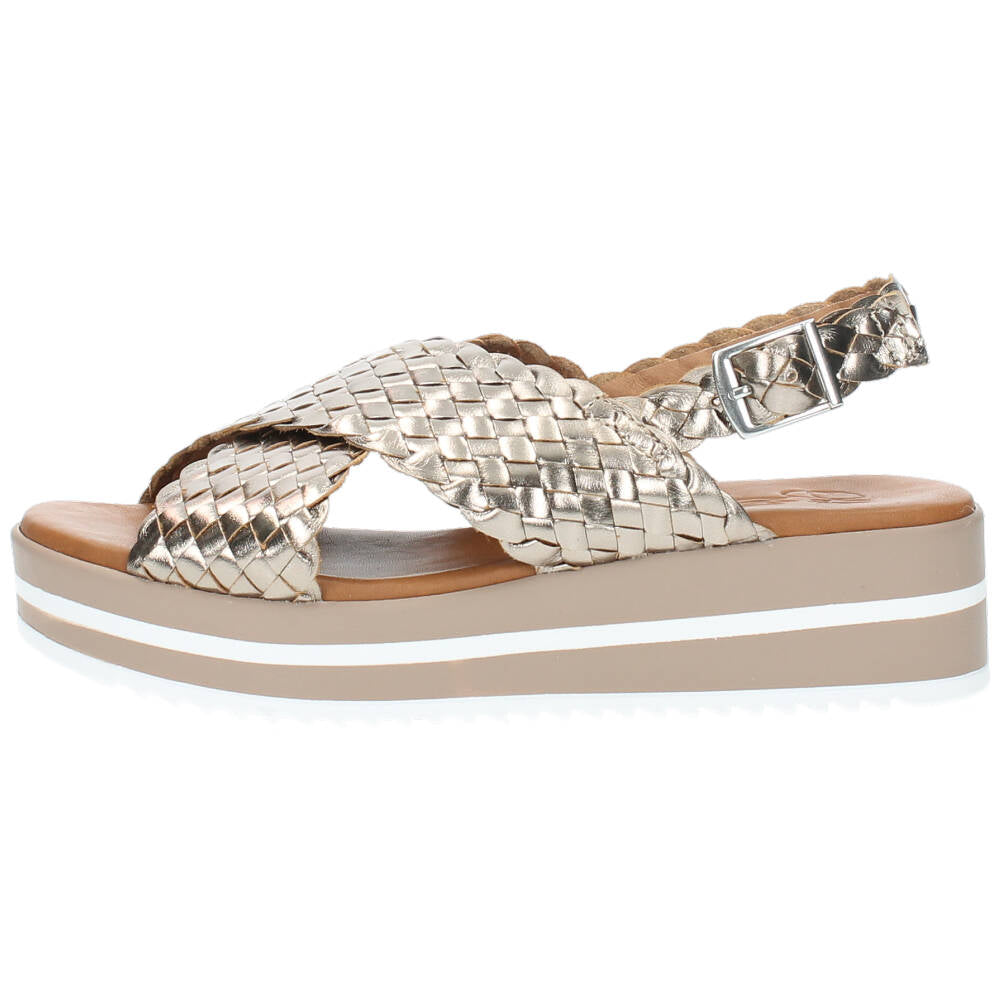 Metallic bronzen sandalen