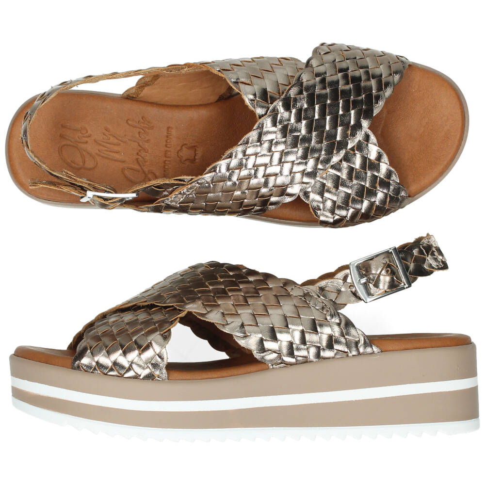 Metallic bronzen sandalen