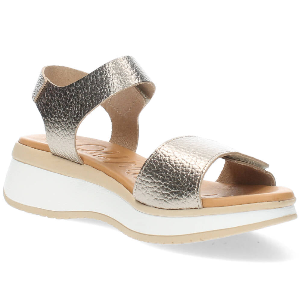 Metallic bronzen sandalen