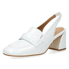 Witte mocassins op hak