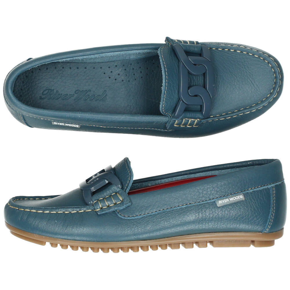Blauwe mocassins