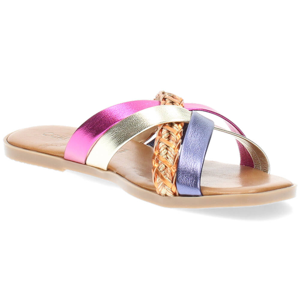 Multicolour metallic slippers