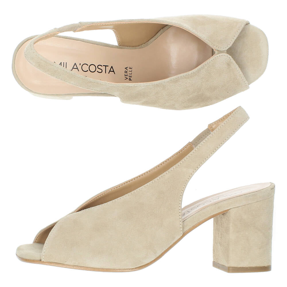 Beige slingbacks