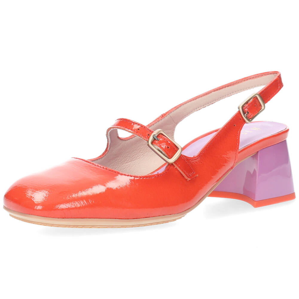 Rode mocassins op hak