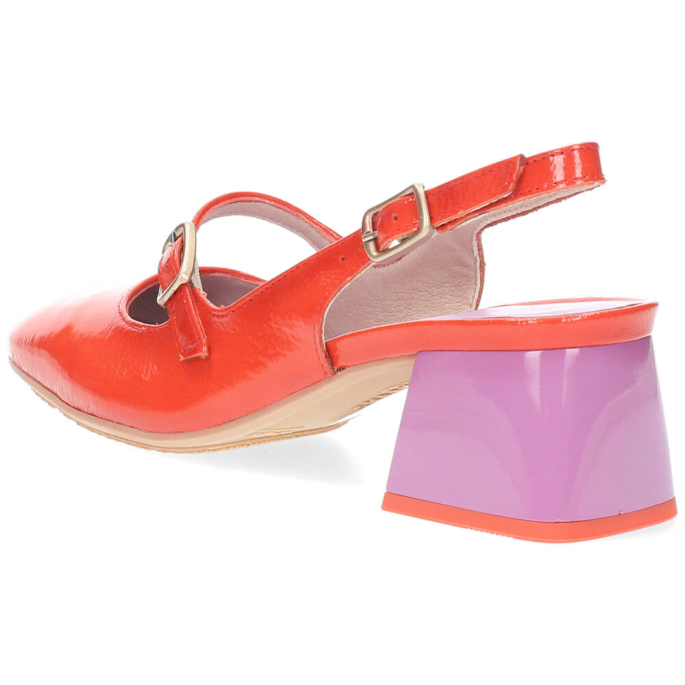 Rode mocassins op hak