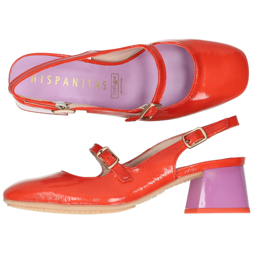 Rode mocassins op hak