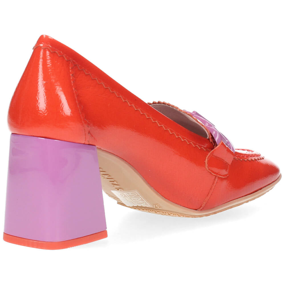 Rode mocassins op hak