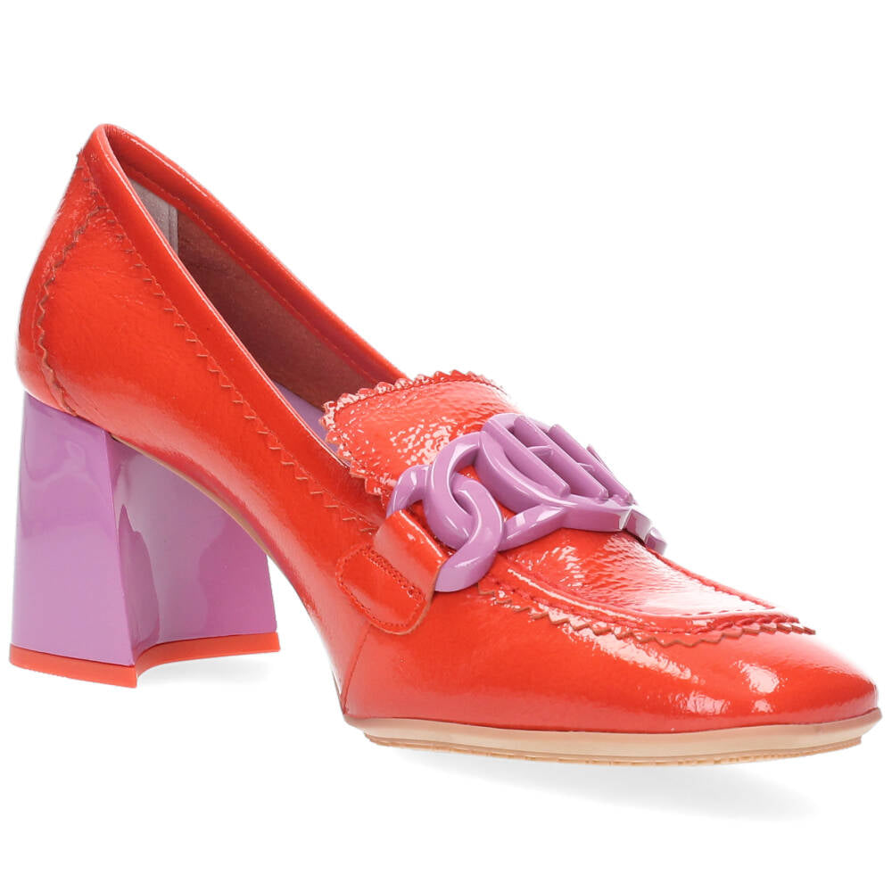 Rode mocassins op hak