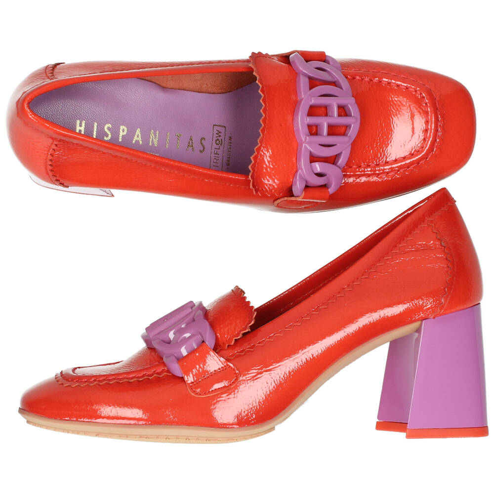 Rode mocassins op hak