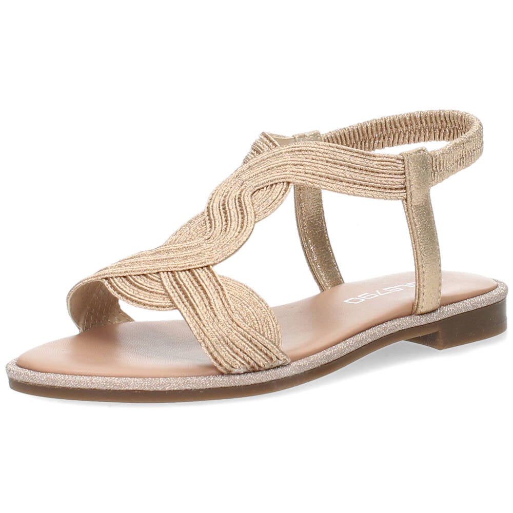 Metallic rose sandalen