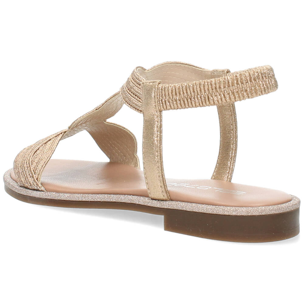 Metallic rose sandalen