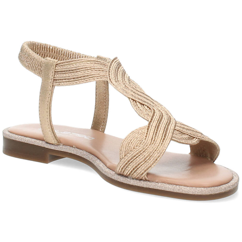 Metallic rose sandalen