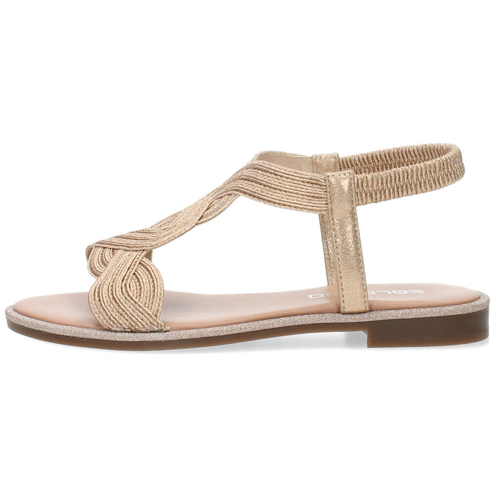 Metallic rose sandalen