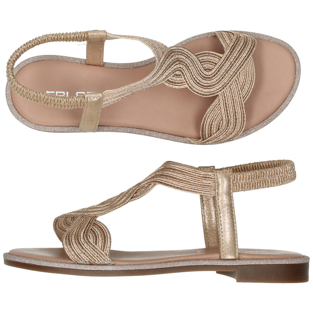 Metallic rose sandalen