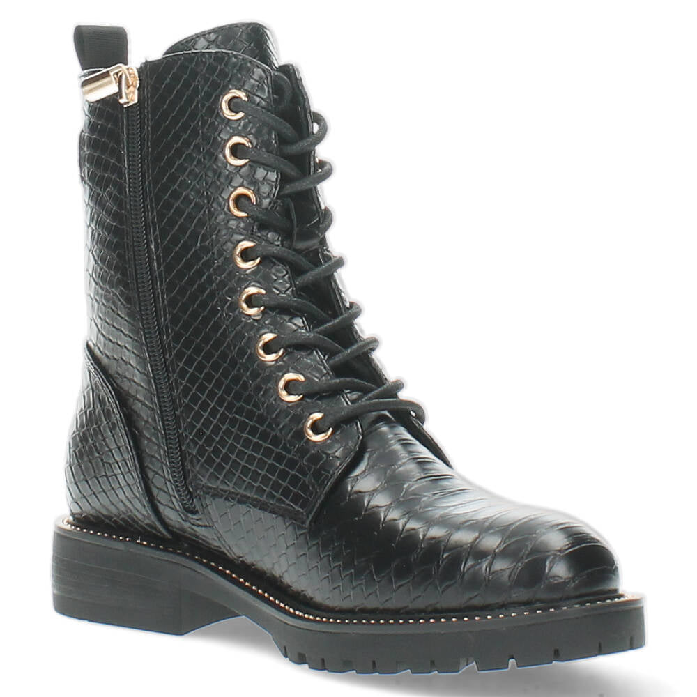 Zwarte croco bottines