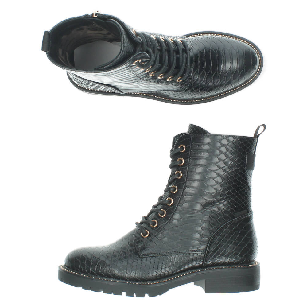 Zwarte croco bottines