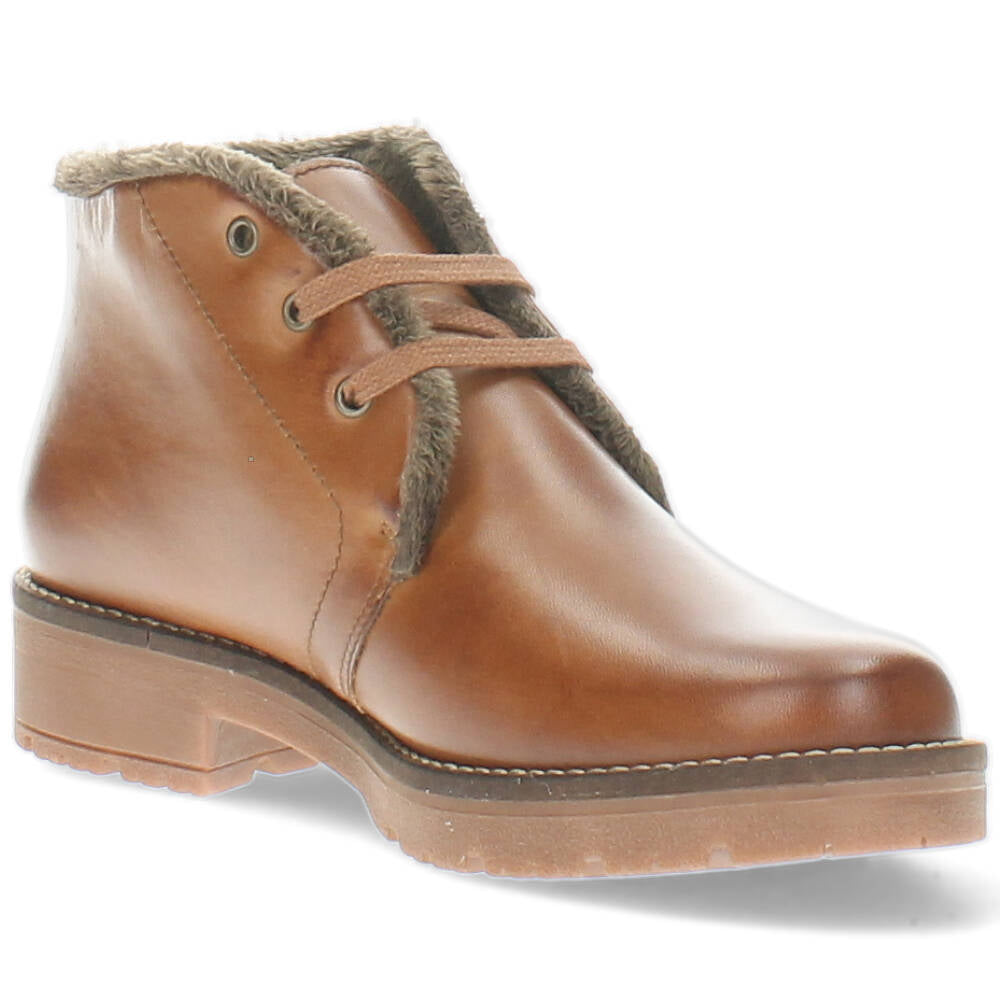 Cognac hoge veterschoenen