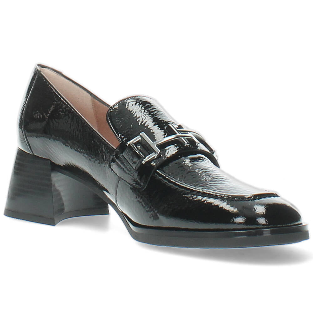 Zwarte mocassins op hak