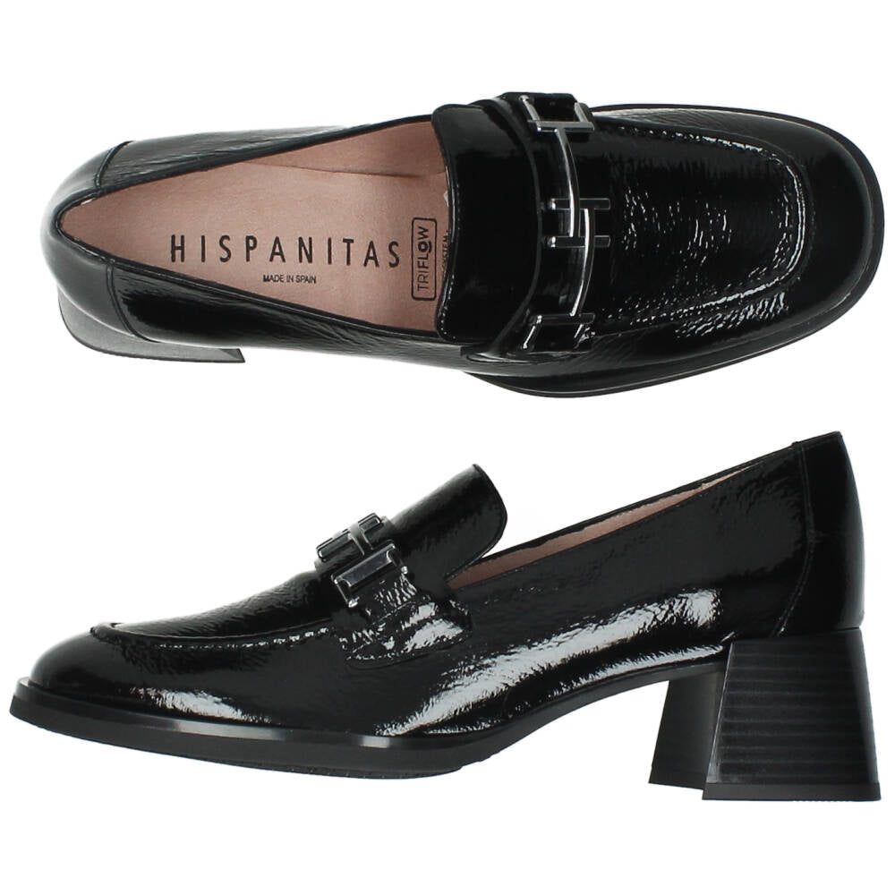 Zwarte mocassins op hak