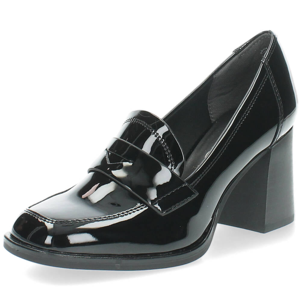Zwarte mocassins op hak