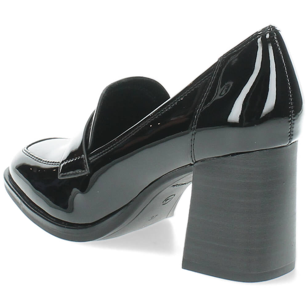 Zwarte mocassins op hak