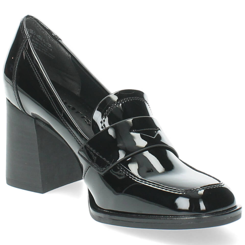 Zwarte mocassins op hak