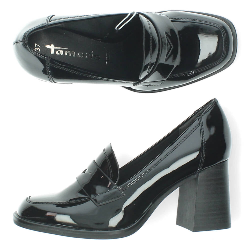 Zwarte mocassins op hak