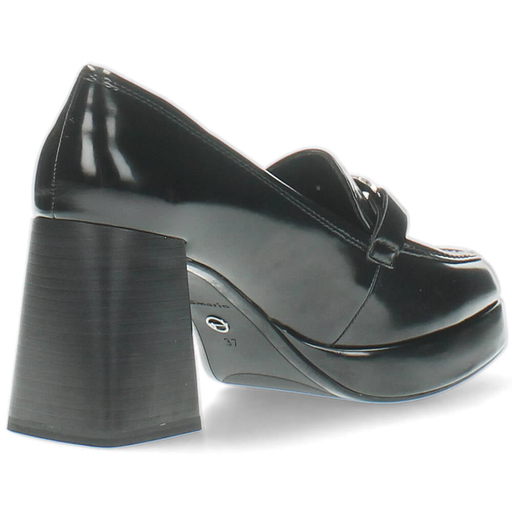 Zwarte mocassins op hak