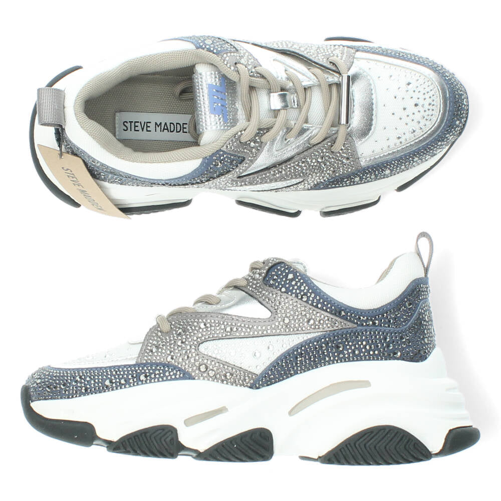 Blauwe glitter sneakers