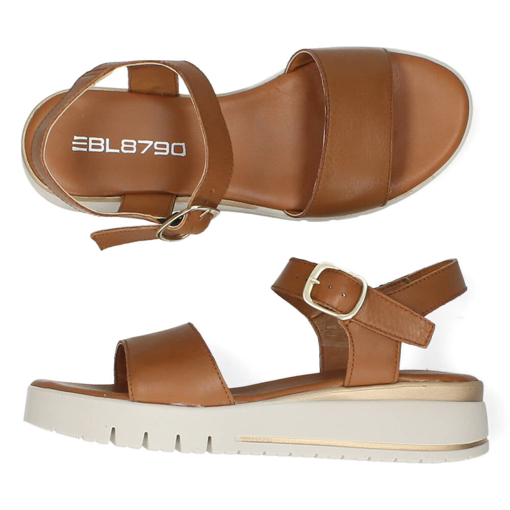 Cognac sandalen