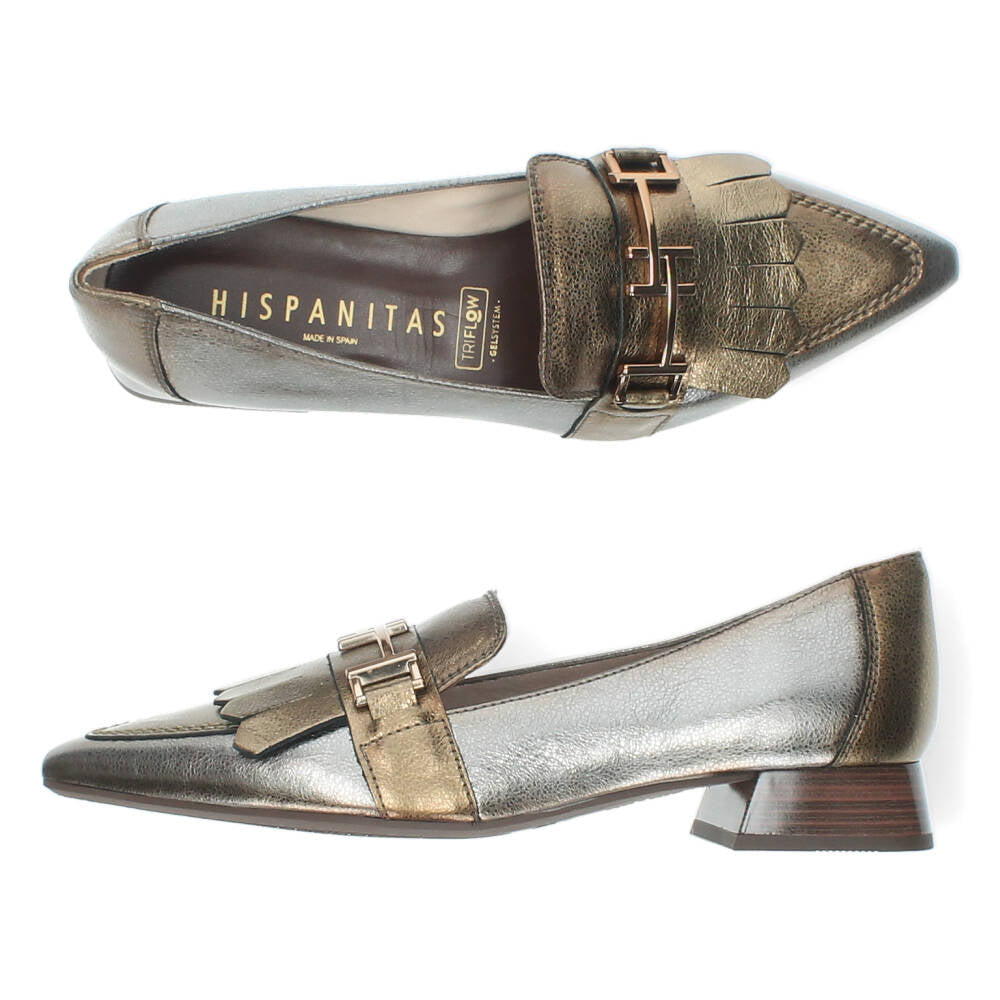 Zilveren en gouden pumps