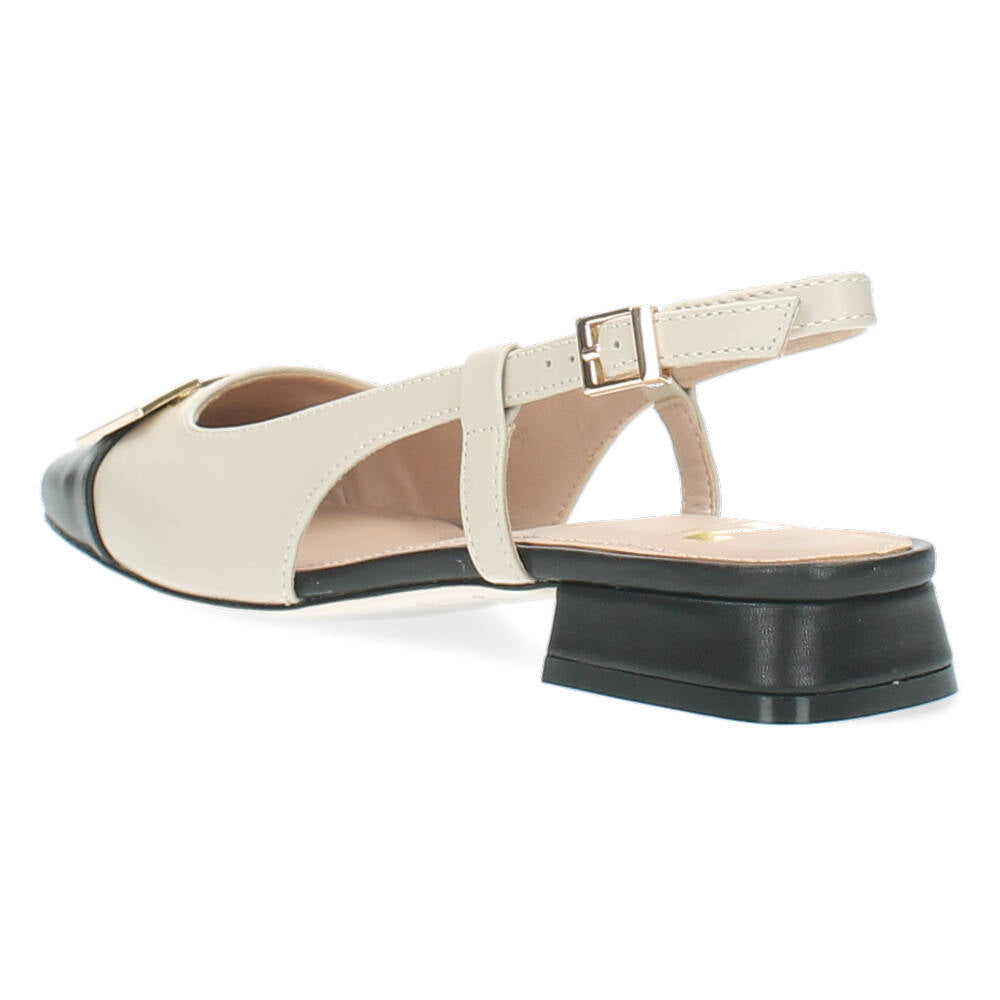 Beige/Zwarte slingbacks