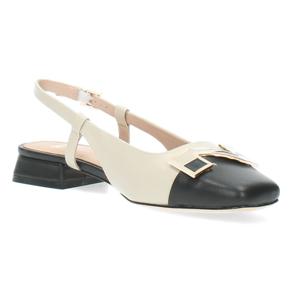Beige/Zwarte slingbacks