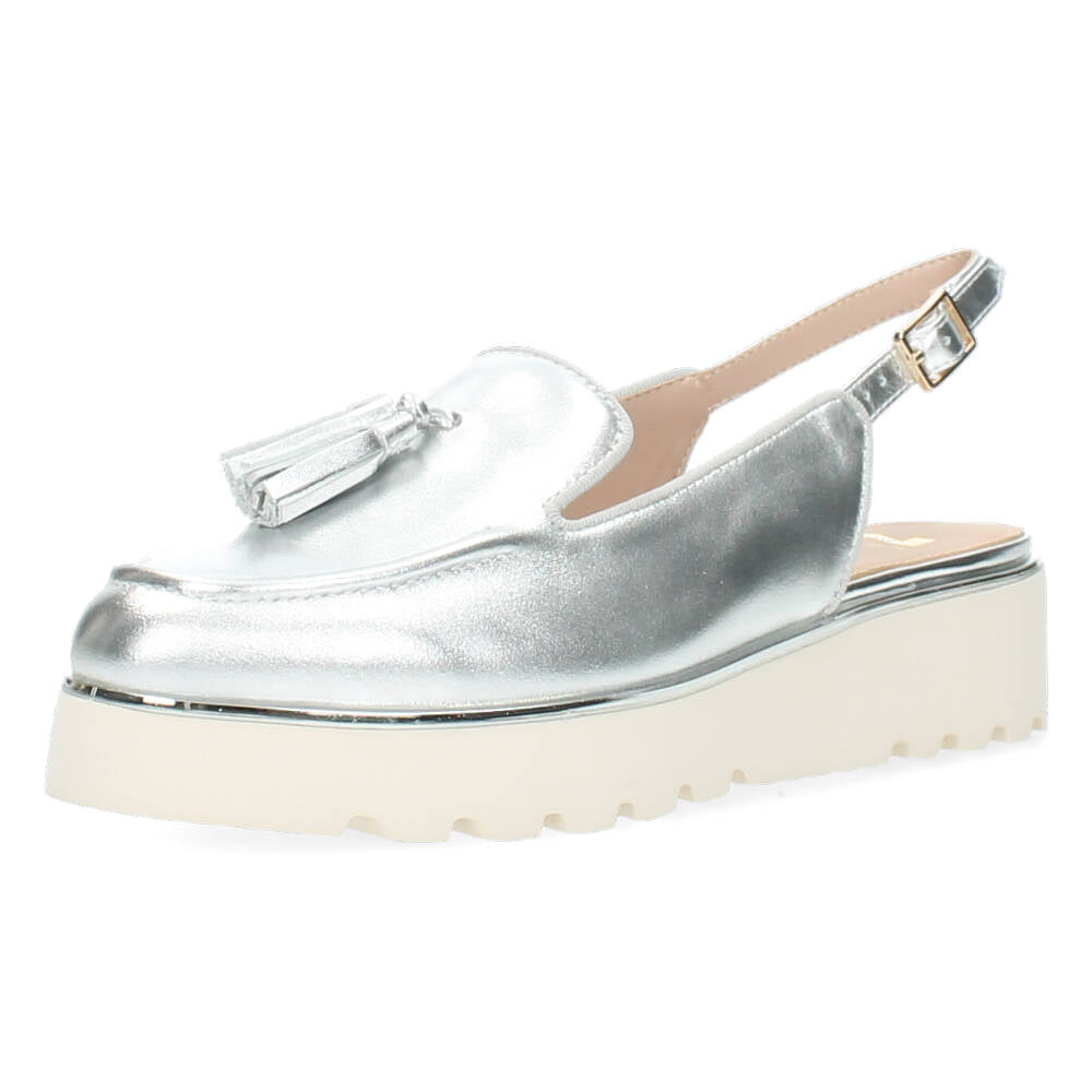 Zilveren slingbacks