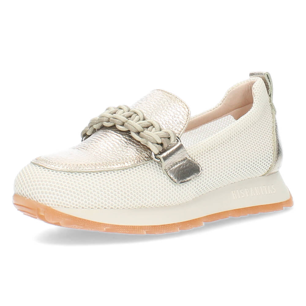 Beige/metallic sneakers