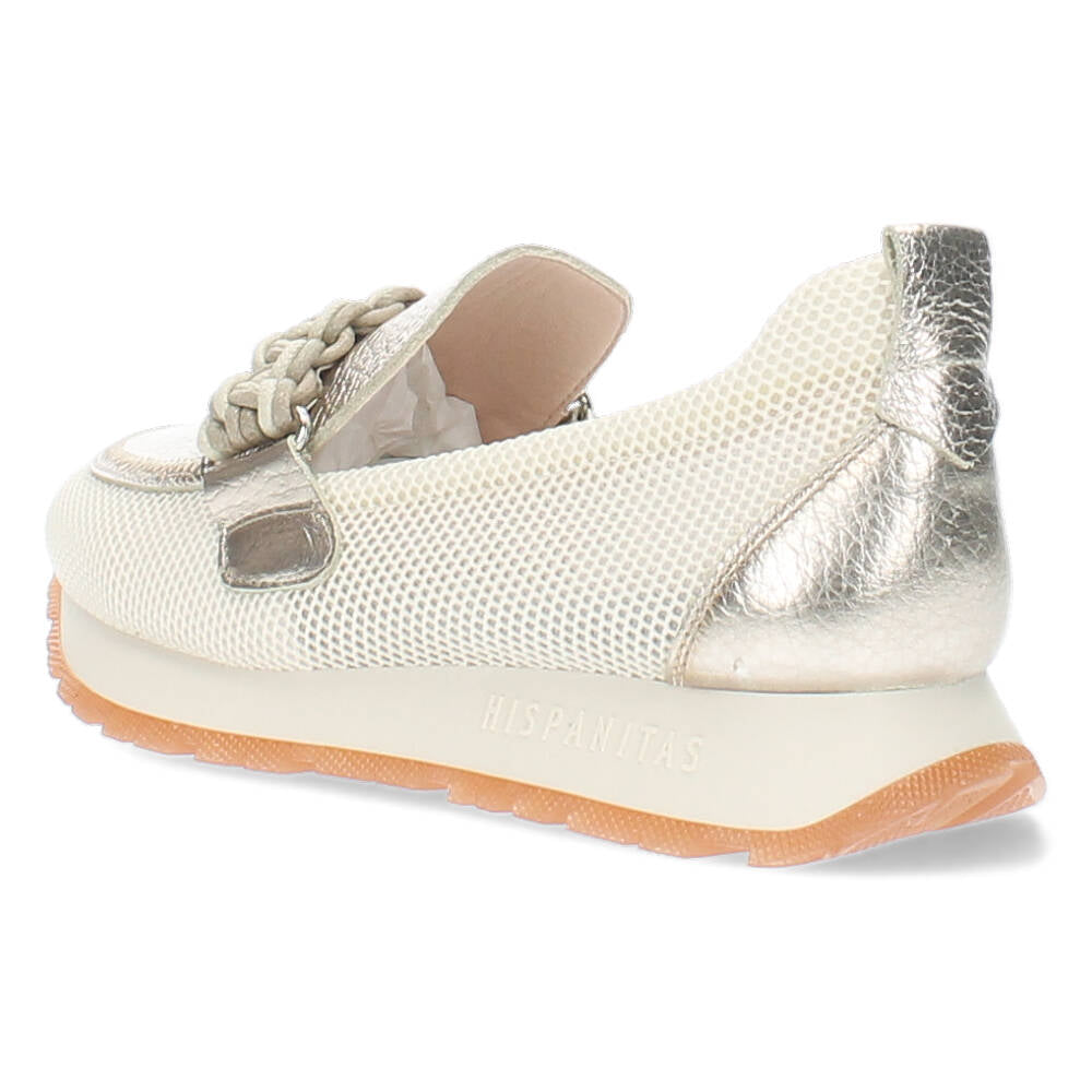 Beige/metallic sneakers