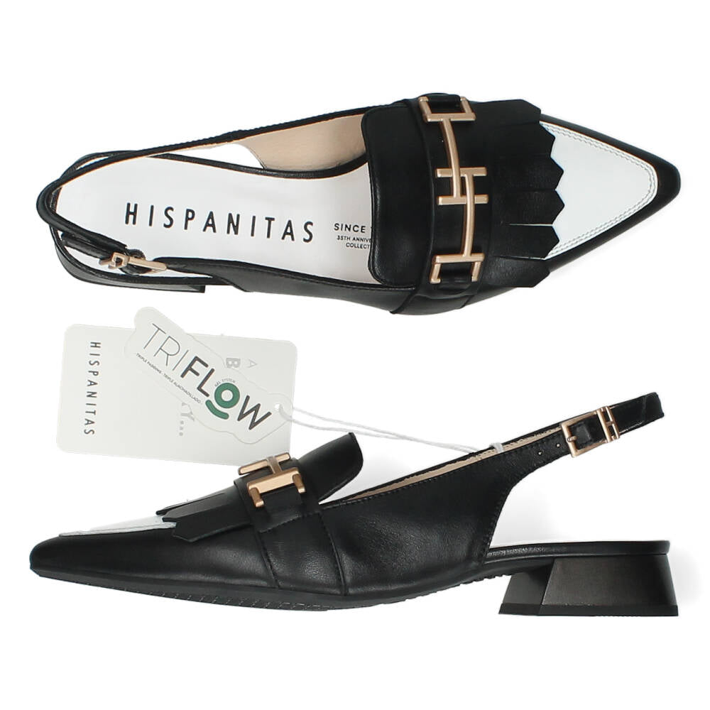 Zwart/Witte slingbacks