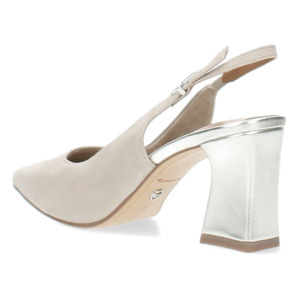 Grijs/beige slingbacks