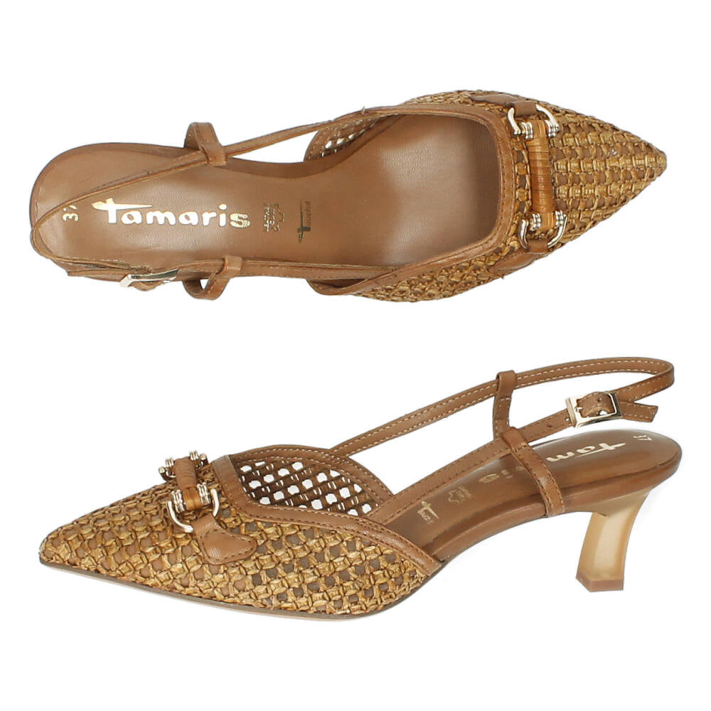 Cognac slingbacks