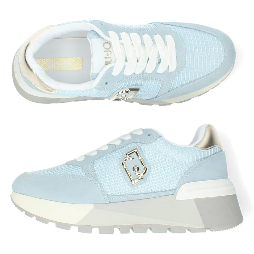 Lichtblauwe plateau sneakers