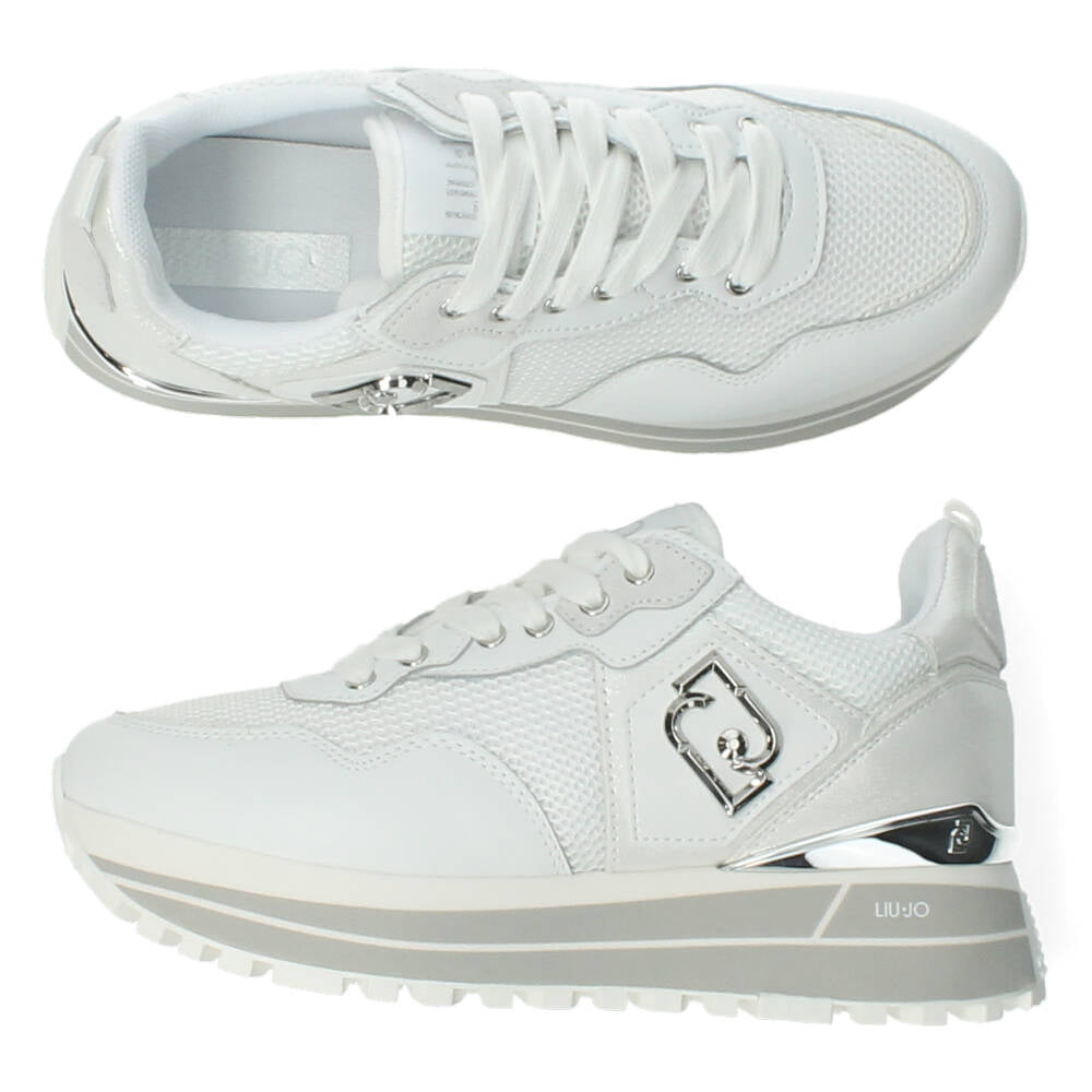 Witte plateau sneakers